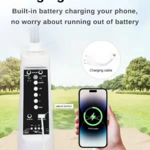 18″ Solar Fan With Bluetooth FM Radio & Light