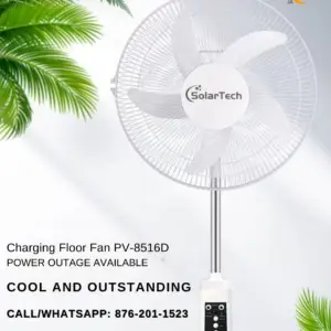 18″ Solar Fan With Bluetooth FM Radio & Light