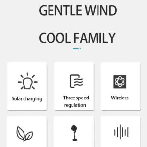 Solar Rechargeable Standing Fan 16” Solar Panel, USB, Lamp, 12000 mAH Battery